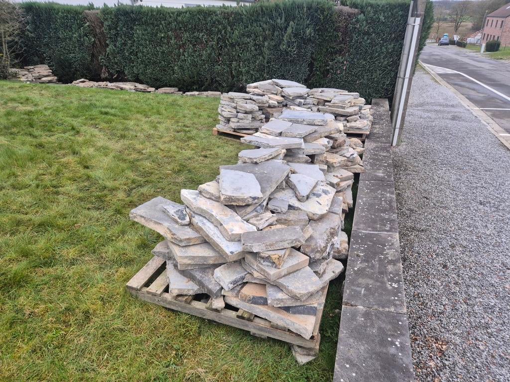 Cassons en pierre bleue 60m², Tuin en Terras, Tegels en Klinkers