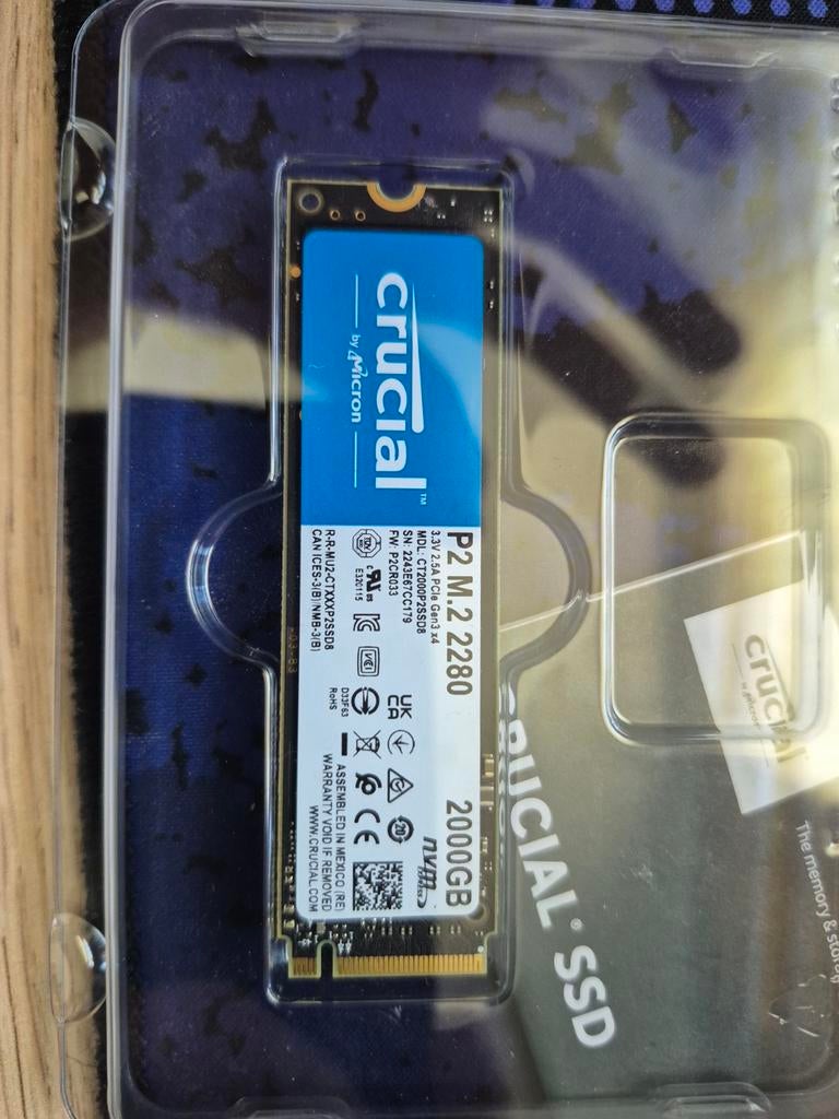 Crucial P2 2tb nvme drive, Intern, SSD, Ophalen of Verzenden, Crucial