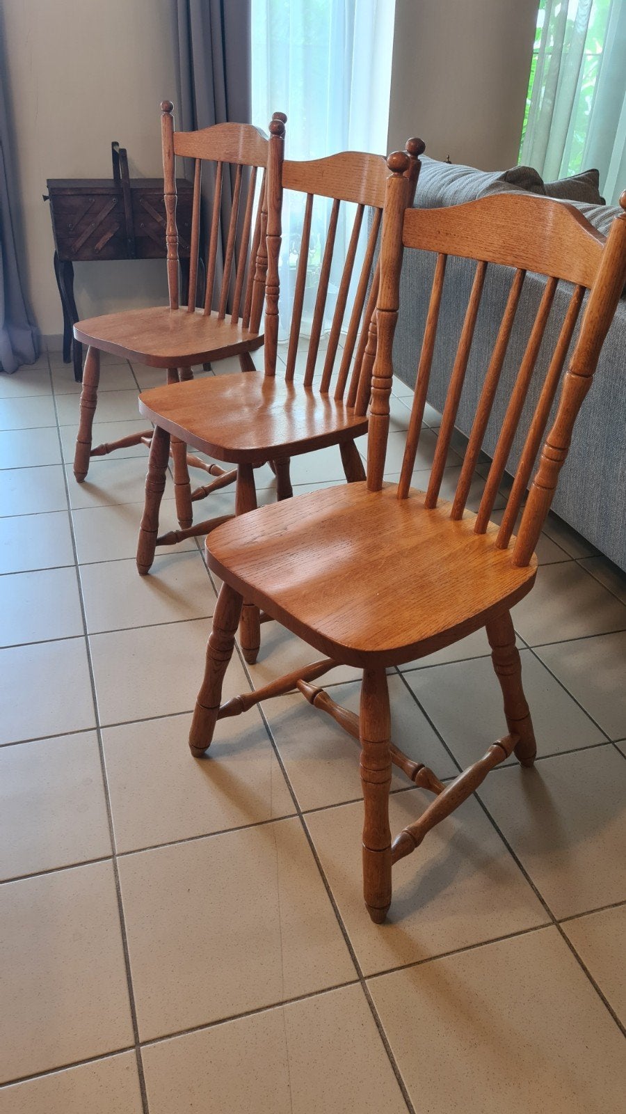 6 massief houten stoelen, Ophalen, Gebruikt