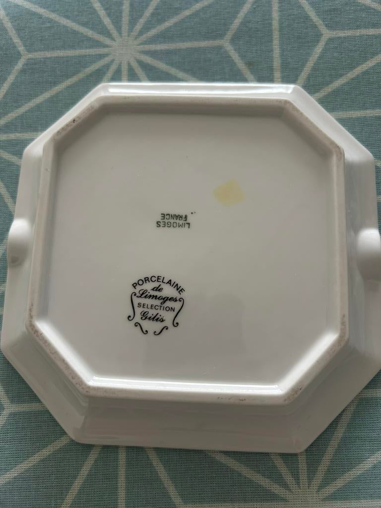 “Limoges France Handgeschilderde Asbak, Antiek en Kunst, Ophalen