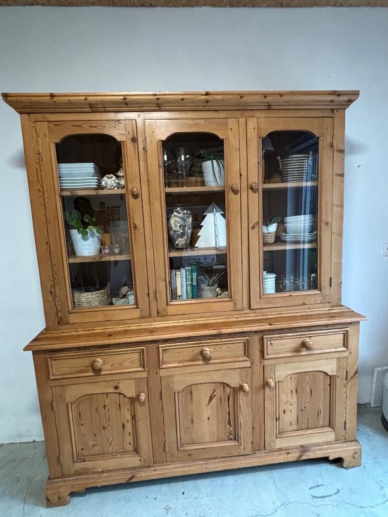 vitrine - armoire en pin, Pin, Landelijk modern, Avec tablette(s), Comme neuf