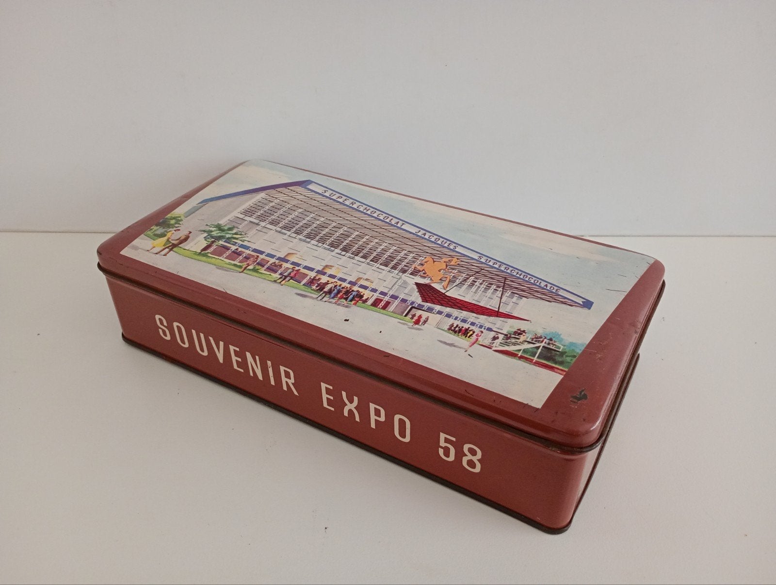 Souvenir Expo 1958 blikken doos, Ophalen of Verzenden, Gebruikt, Overige, Overige merken