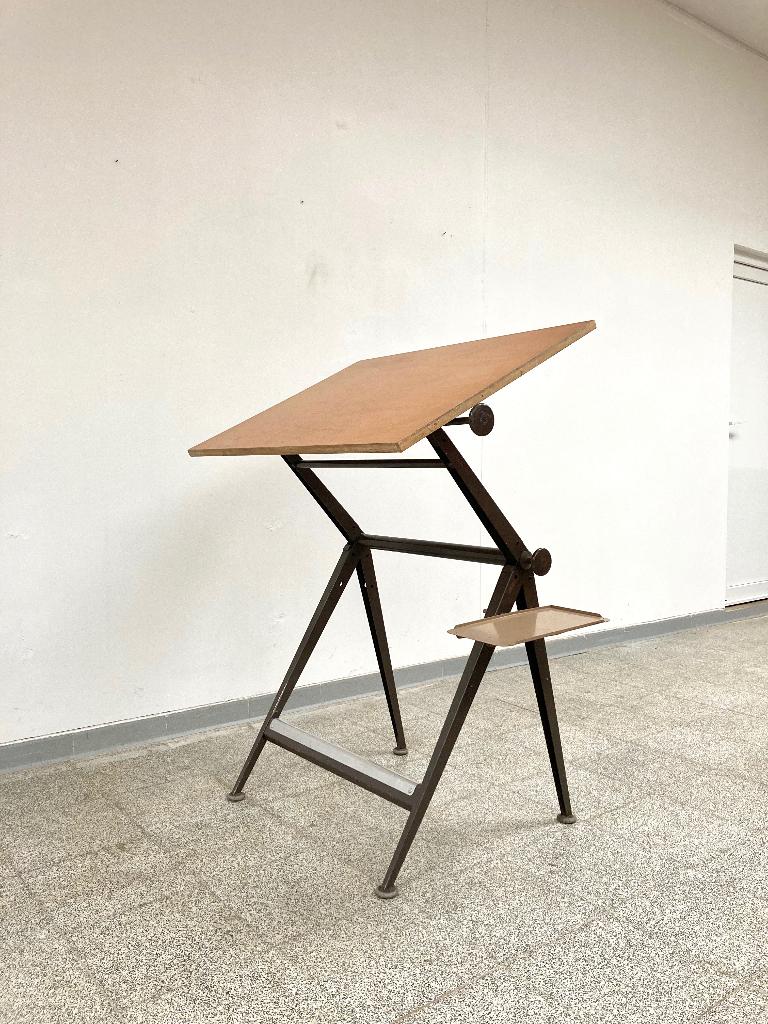 Vintage design Friso Kramer/Wim Rietveld tekentafel, Bricolage & Construction, Tables à dessin, Utilisé, Moins de 130 cm, Enlèvement