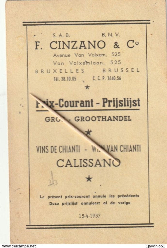 Publicité Cinzano, Envoi