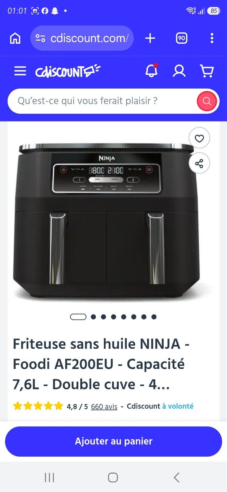 Air Fryer Ninja Nouveau, Electroménager, Enlèvement, Neuf