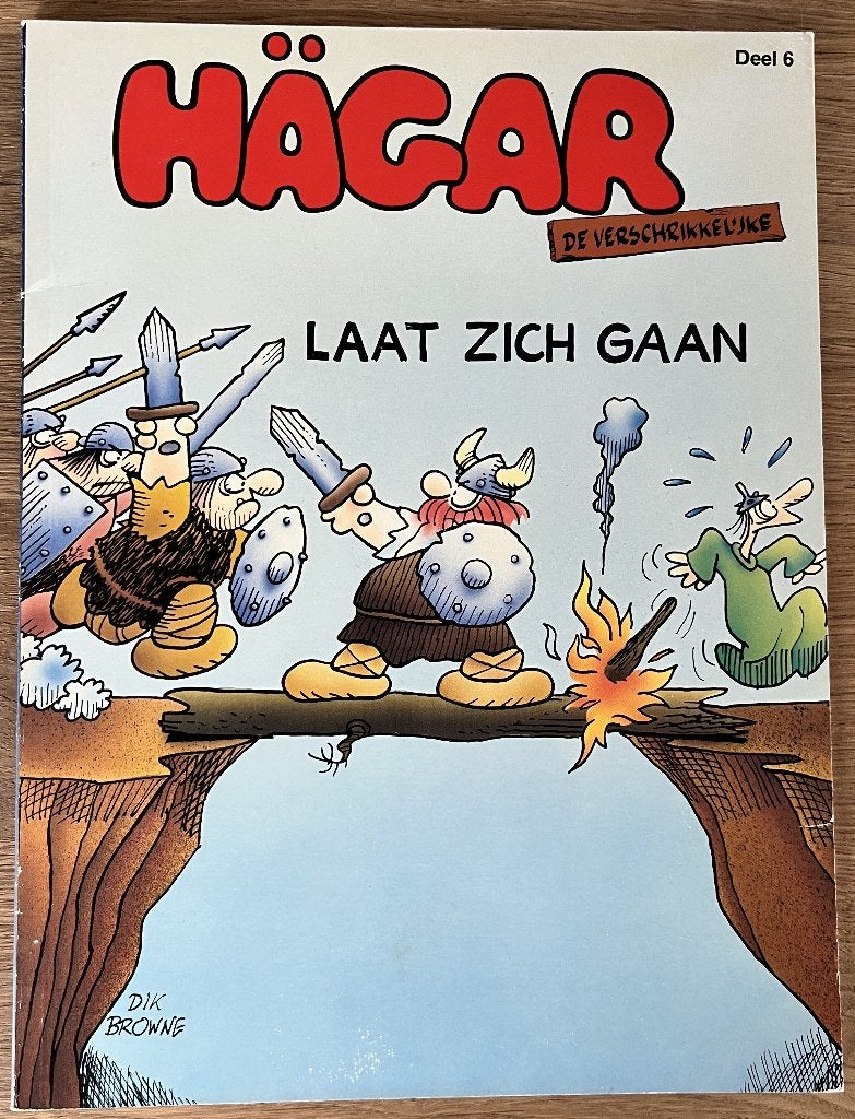 Hägar laat zich gaan - 6 1e dr(1985) Strip, Boeken, Stripverhalen, Zo goed als nieuw, Eén stripboek, Ophalen of Verzenden