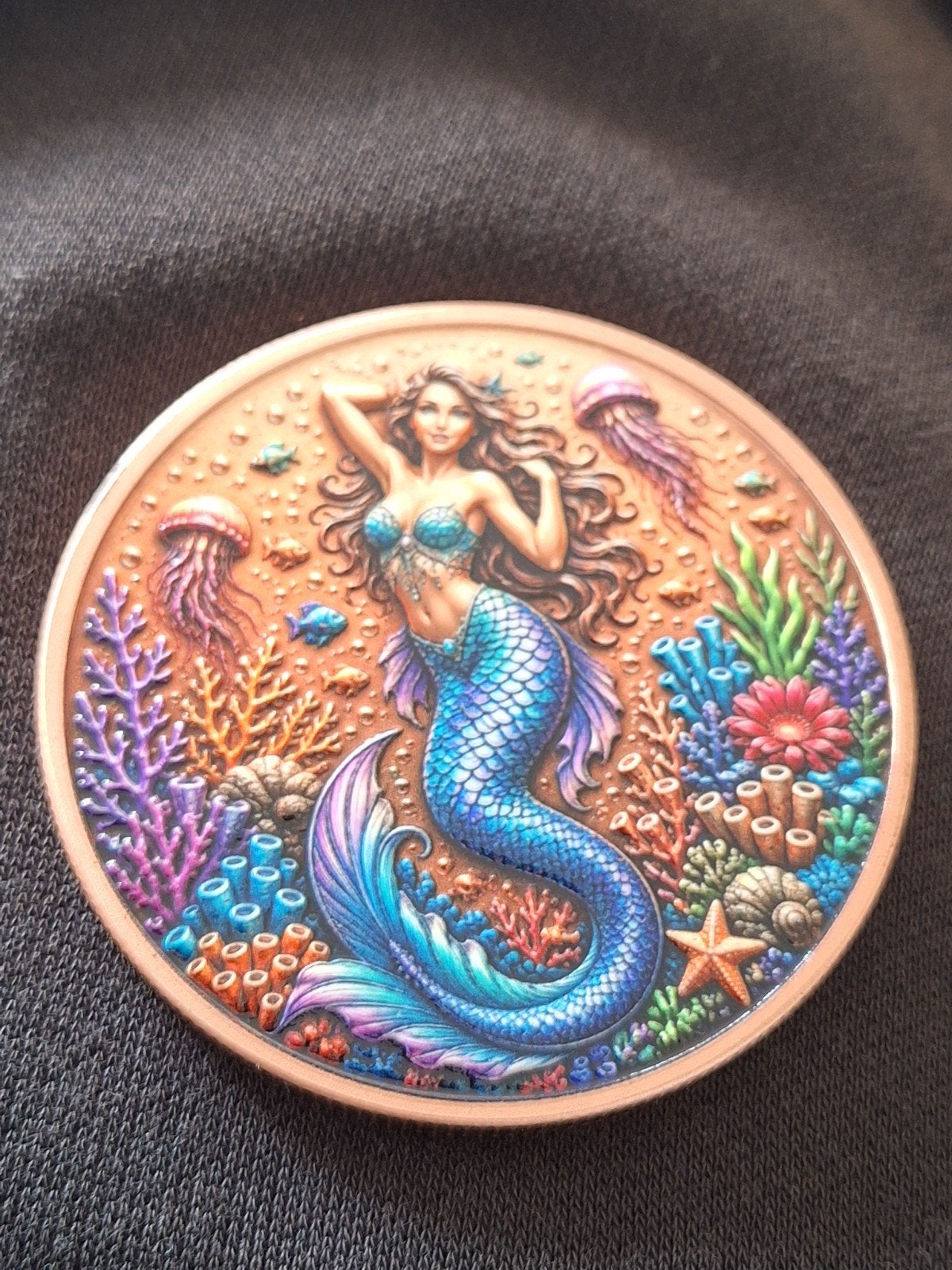 Pièce en cuivre — Mermaid Fantasy Art, Enlèvement ou Envoi, Monnaie