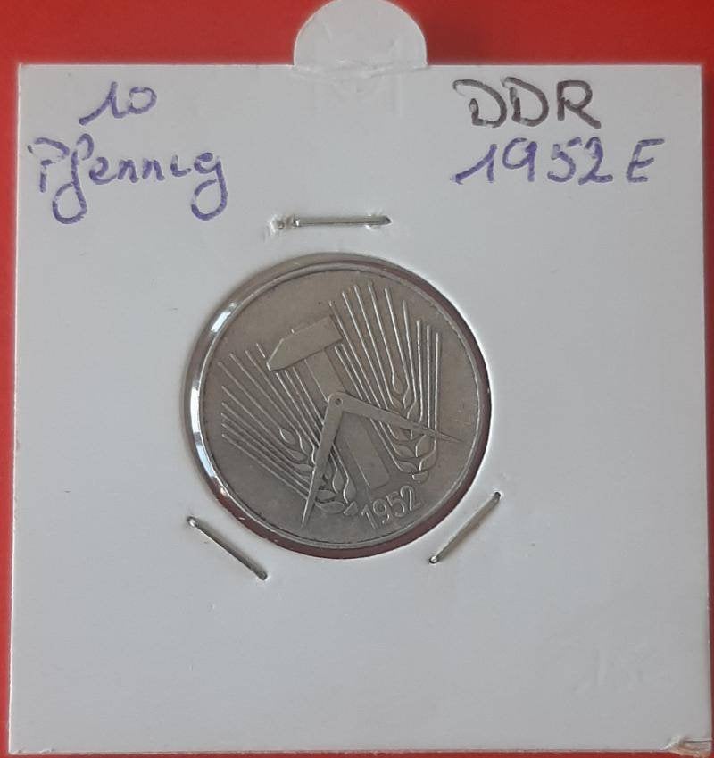 DDR - 10 Pfennig 1952 E rare, Enlèvement ou Envoi