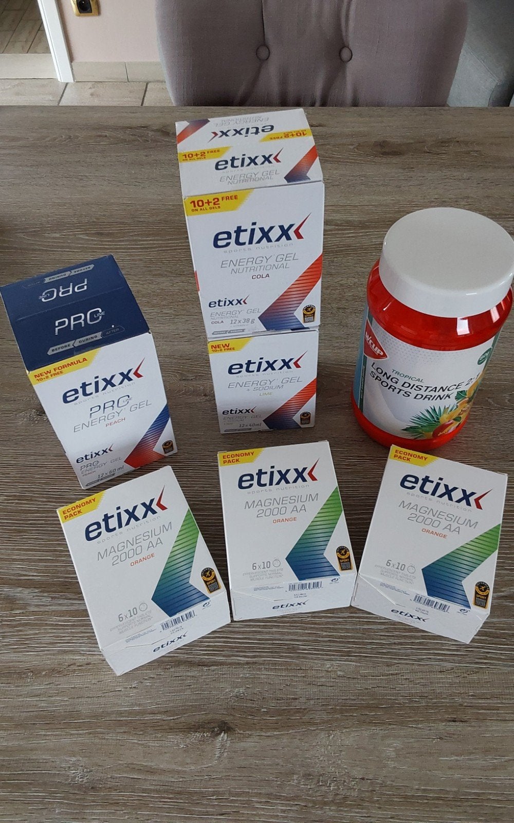 Etixx sportgels, magnesiumtabletten en lange afstanddrink, Sport en Fitness, Ophalen, Nieuw, Poeder of Drank