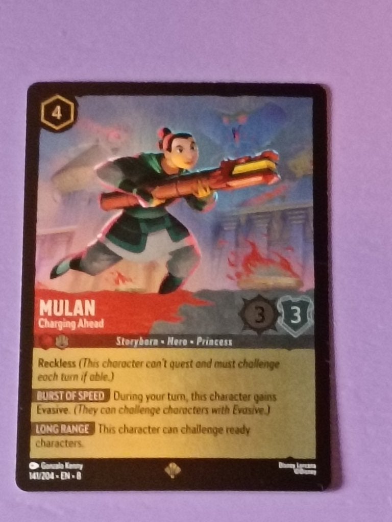 Disney lorcana kaart: Mulan., Verzamelen, Ophalen of Verzenden, Overige figuren, Nieuw, Papier, Kaart of Schrift