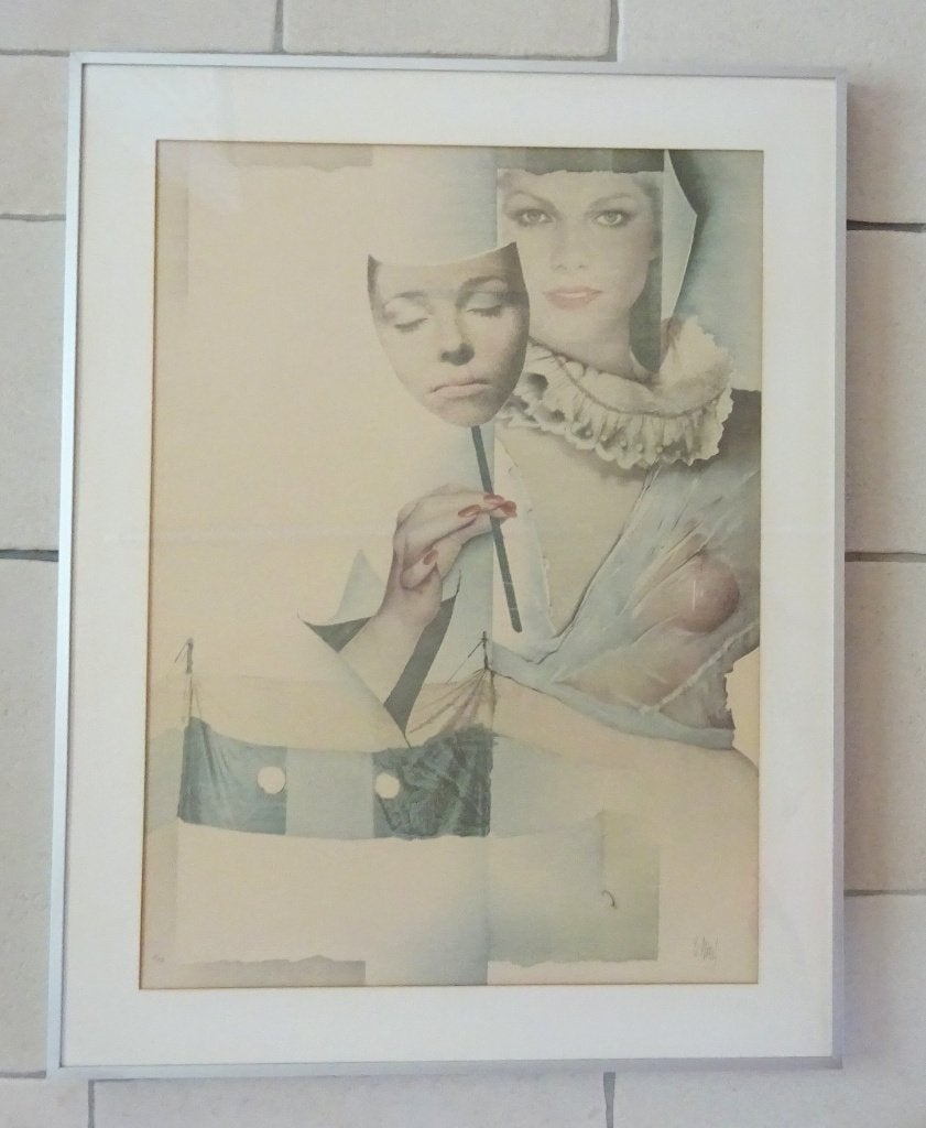 Pol Mara, Litho, 1/99, masker, 73 x 53 cm, Antiek en Kunst, Gesigneerd, Ophalen, Personages en Fantasiefiguren, Lithografie