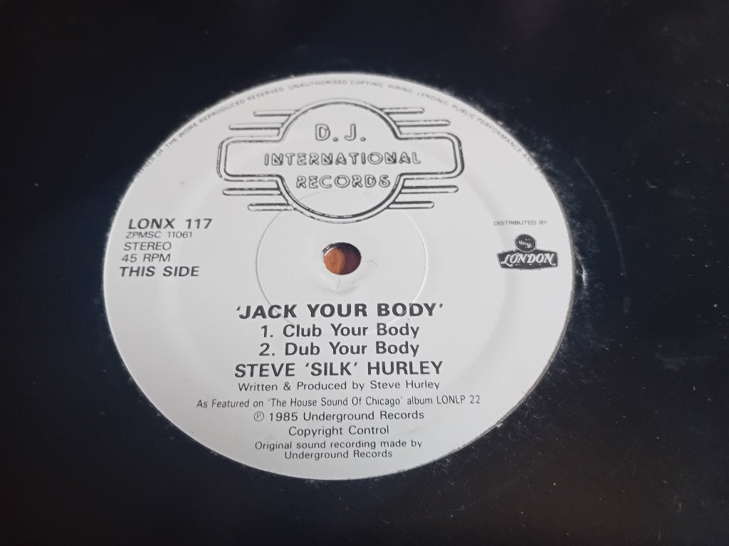 LP Steve “Silk” Hurley “Jack your body 12” ”, CD & DVD, Vinyles | Dance & House, Enlèvement ou Envoi, Utilisé, 12 pouces, Dance populaire