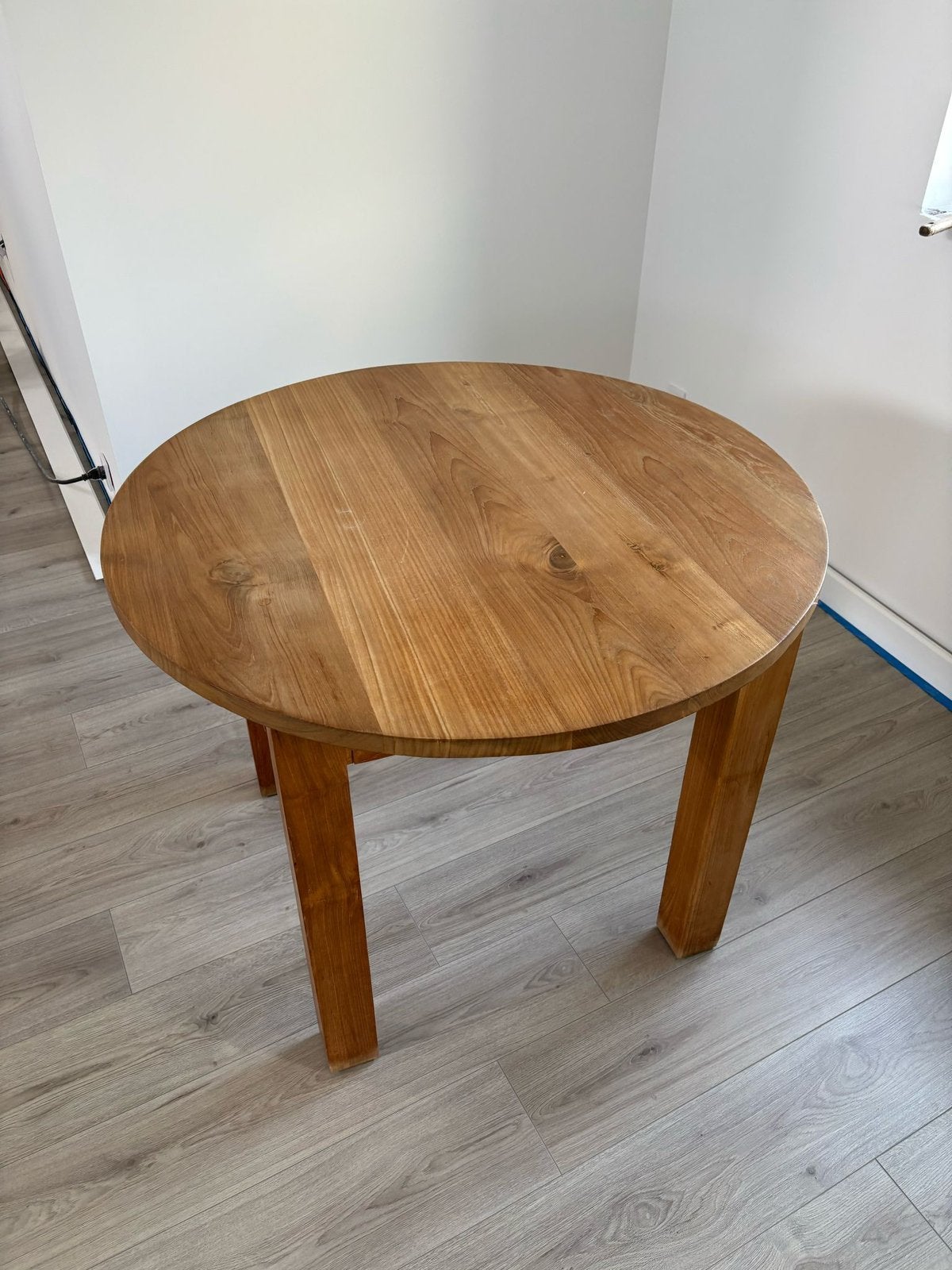 Table en Chêne massif, Rond, Comme neuf, Enlèvement, 75 cm ou plus