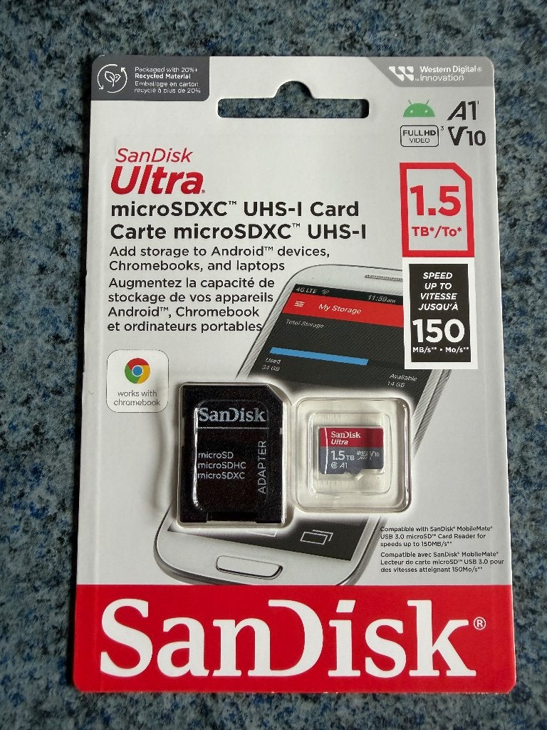 Sandisk microSDXC kaart 1,5 TB, TV, Hi-fi & Vidéo, Photo | Cartes mémoire, Neuf, Système de navigation, 1 TB ou plus, SanDisk