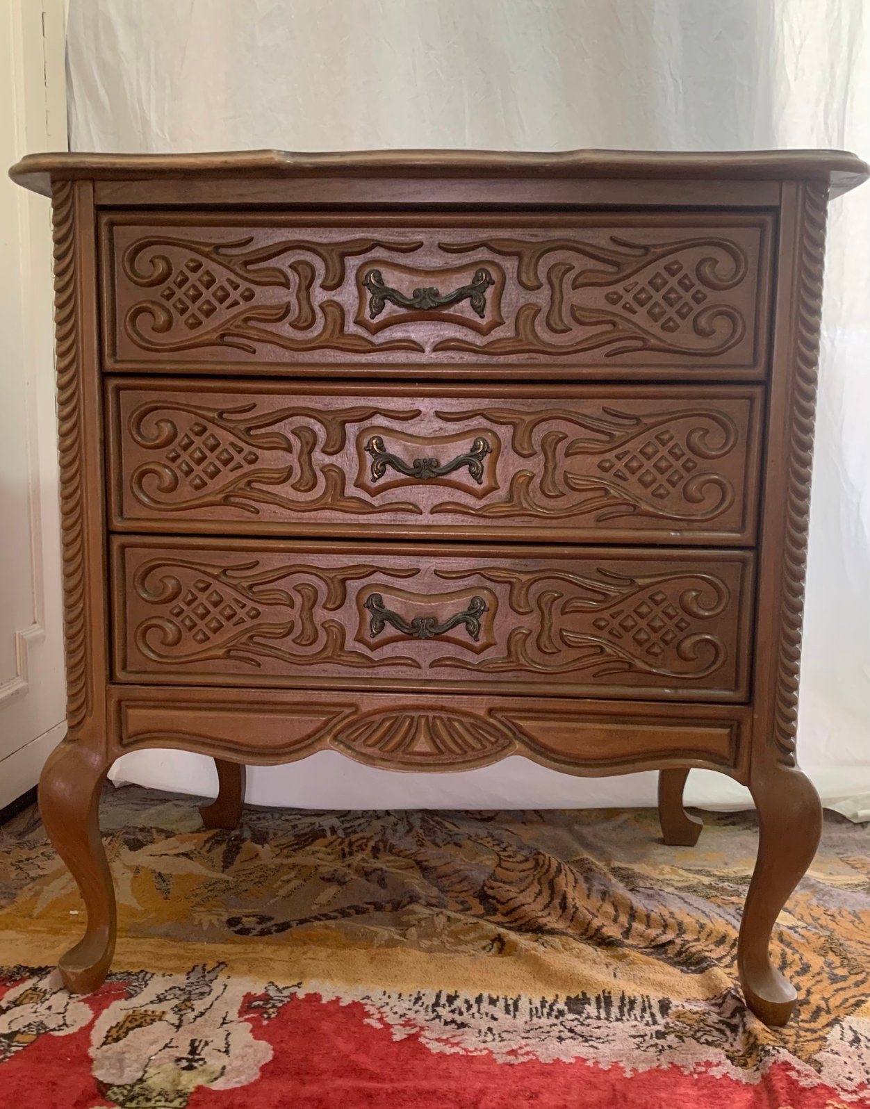 Ancienne commode Louis XV | Rocaille sculptée - 70x50x73 cm, Huis en Inrichting, Ophalen, Gebruikt, 50 tot 100 cm, 3 of 4 laden