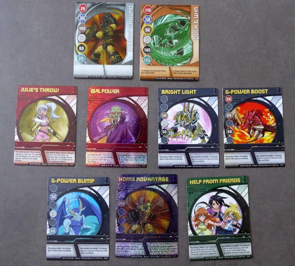 Lot 9 cartes Bakugan série 48 - 2008, Enlèvement ou Envoi, Utilisé