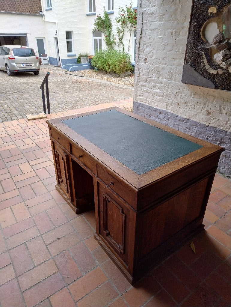 Prachtig bureau in massief eikenhout 19e eeuw, Antiek en Kunst, Ophalen