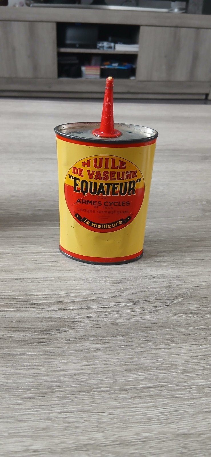 ancienne burette Équateur olieblik olie can, Enlèvement ou Envoi, Utilisé