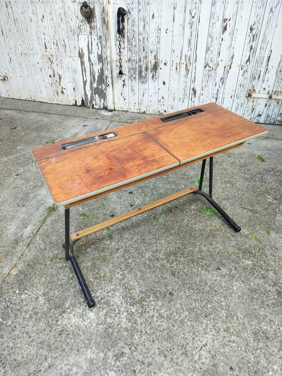 Gratis schoolbankje, Huis en Inrichting, Bureaus, Vintage, Ophalen