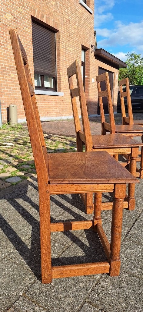 4 chaises en chêne, Maison & Meubles, Chaises, Brun, Enlèvement, Utilisé, Bois