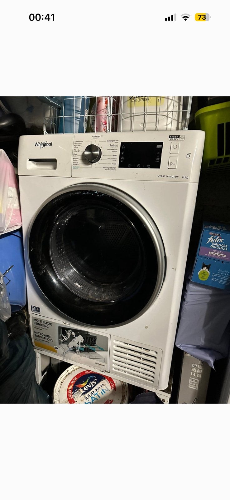 Whirlpool 6th sense droogkast 8kg(slot stuk enkel), Elektronische apparatuur, Ophalen, 6 tot 8 kg, Gebruikt, Anti-kreukfase