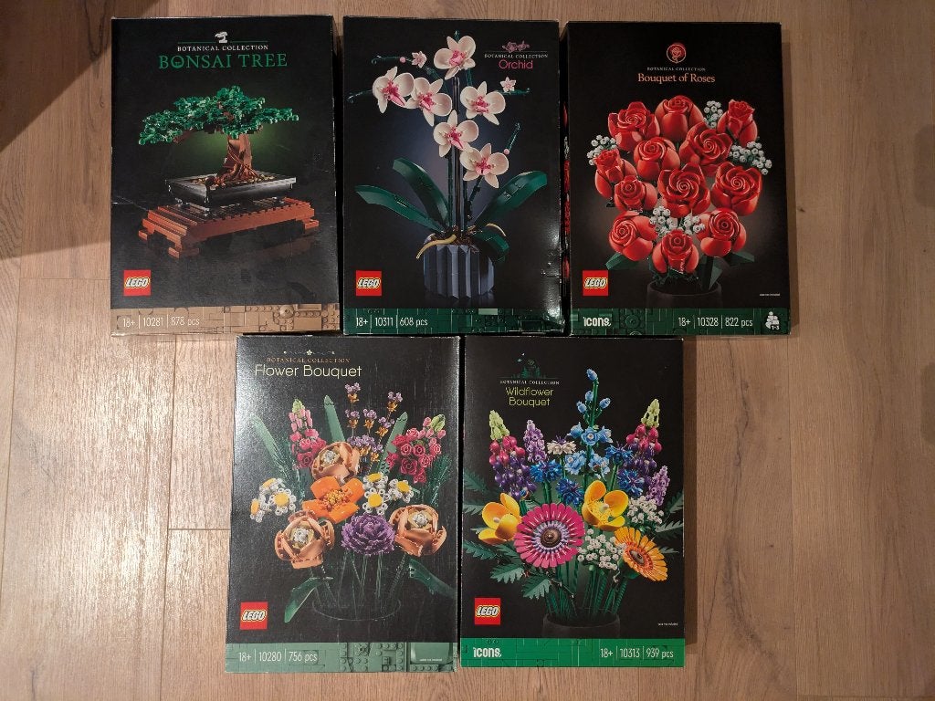 5 LEGO Botanical (Bonsai, Orchid, Rose, Flower, Wildflower), Ophalen, Gebruikt, Overige thema's, Lego