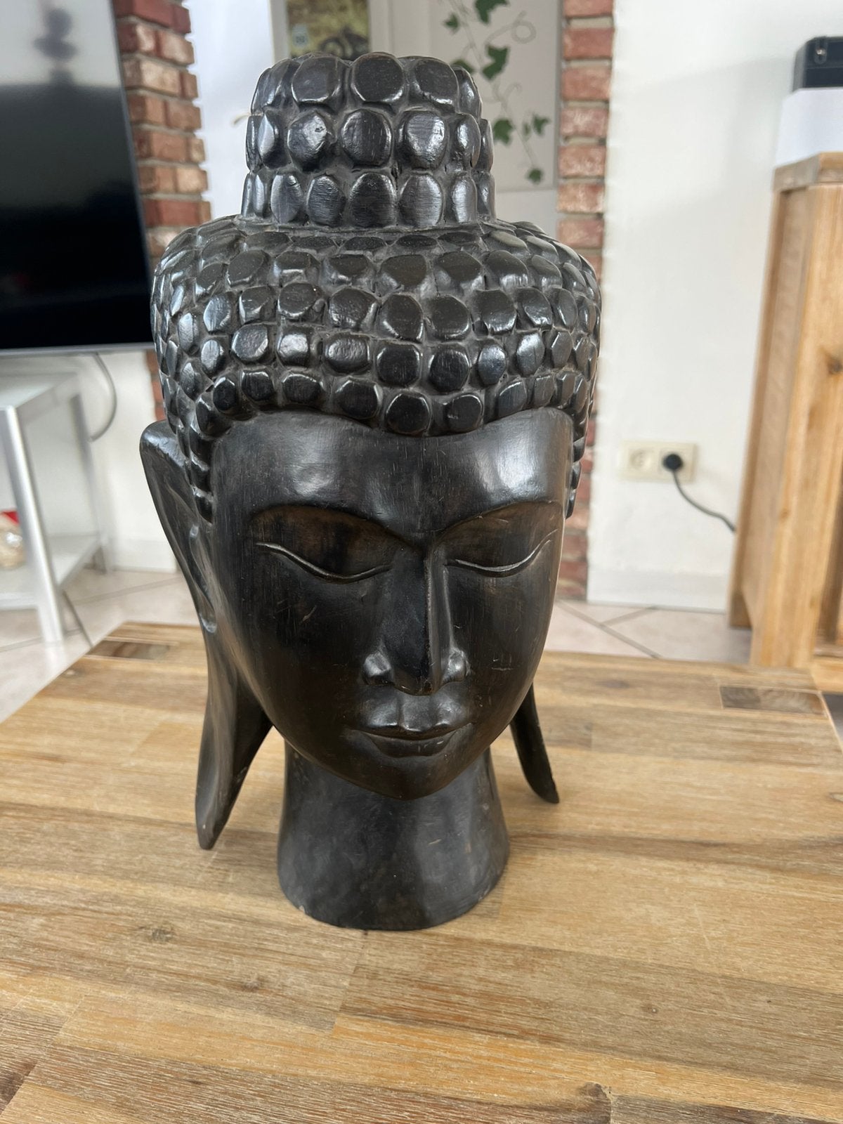 Tête de bouddha, Maison & Meubles, Accessoires pour la Maison | Statues de Bouddha, Enlèvement, Comme neuf, Bois, Noir