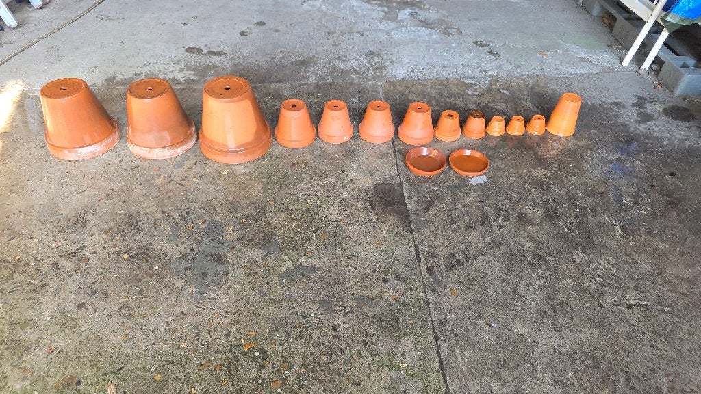 set terracotta potten, Ophalen, Gebruikt, Terracotta, Balkon