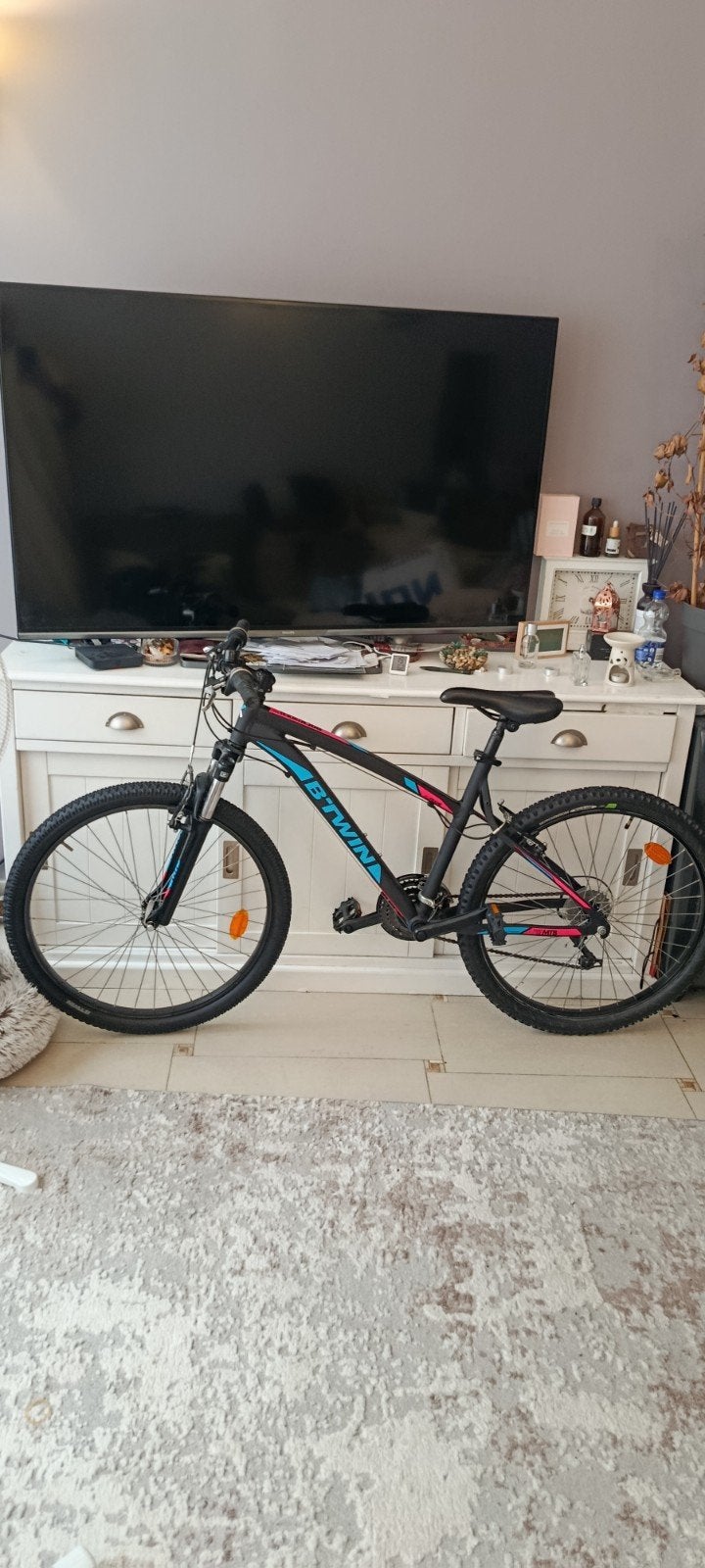 VÉLO BTWIN ROCKRIDER 340 NOIR MAT ,EN TRÈS BON ÉTAT ,AVEC C, Vélos & Vélomoteurs, Enlèvement, Utilisé, Autres marques