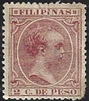 1 Postzegel Filipijnen 1890 Koning Alfons XIII, Ophalen of Verzenden, Postfris, Koningshuis