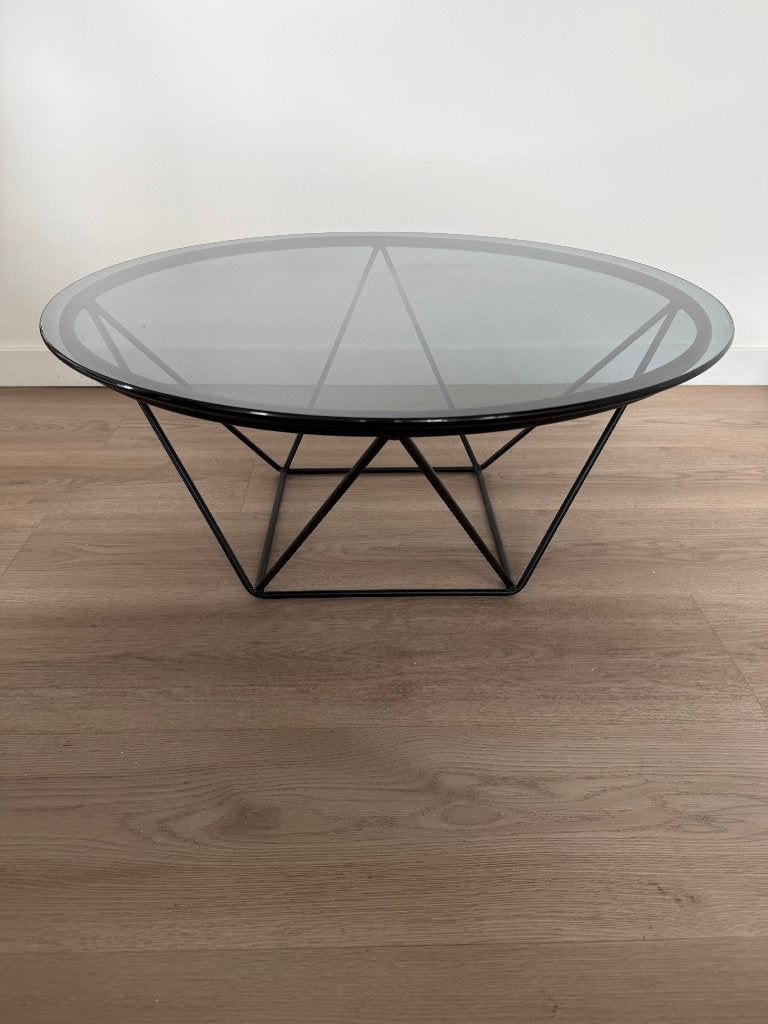 Salontafel glas, Verre, Rond, Comme neuf, Enlèvement