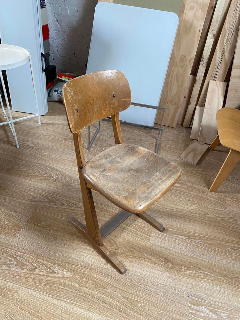 Vintage schoolstoel, Huis en Inrichting, Ophalen, Gebruikt