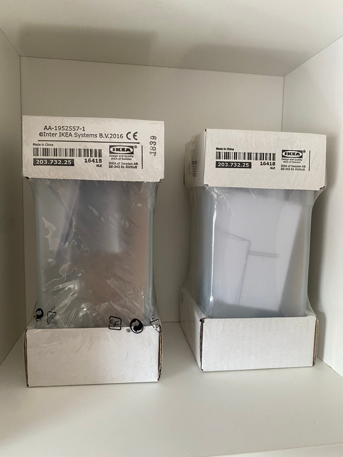 2 glazen tafellampen/nachtlampen, Ophalen, Nieuw, Glas, Met stekker