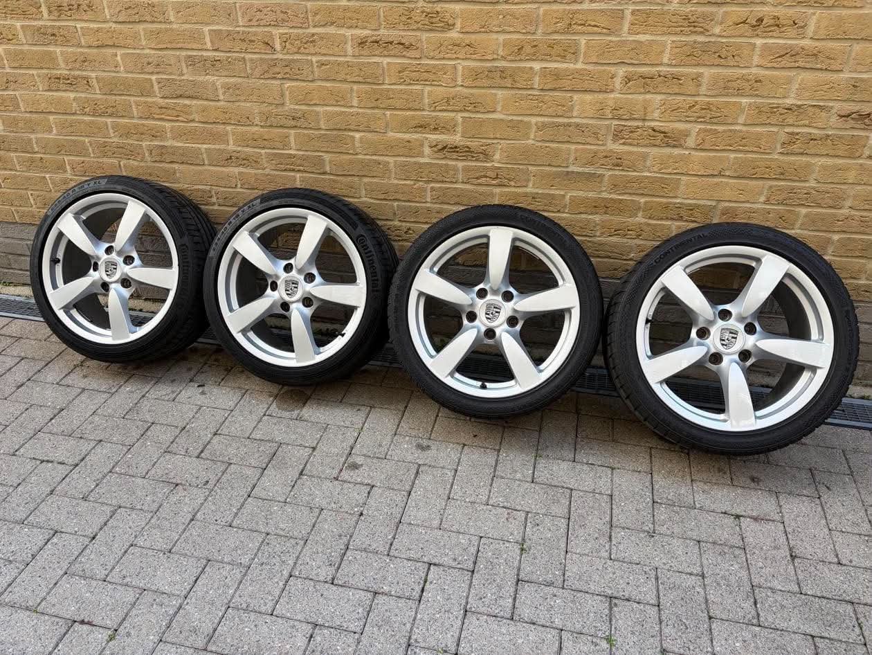Jantes Porsche Boxster / Cayman 986 - 987 + 8 pneus, Autos : Pièces & Accessoires, Pneus et Jantes, Pneus été, 18 pouces, Enlèvement
