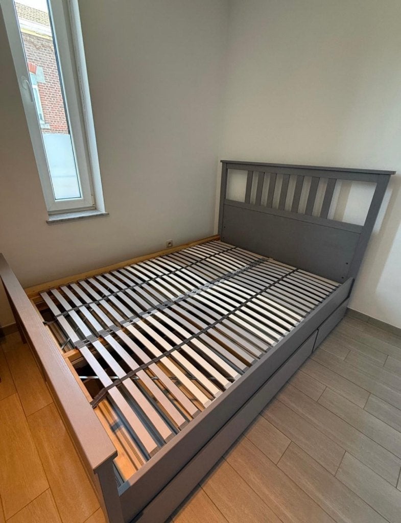 Lit 2p HEMNES + 4 tiroirs, Ophalen, Gebruikt, Tweepersoons, 140 cm