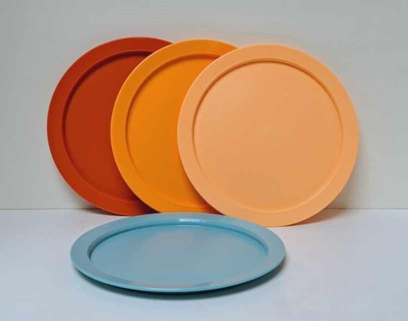 Tupperware™ « Assiette Tupper Kid's » x 4, Maison & Meubles, Cuisine| Tupperware, Neuf, Autres types, Bleu, Jaune, Brun, Orange