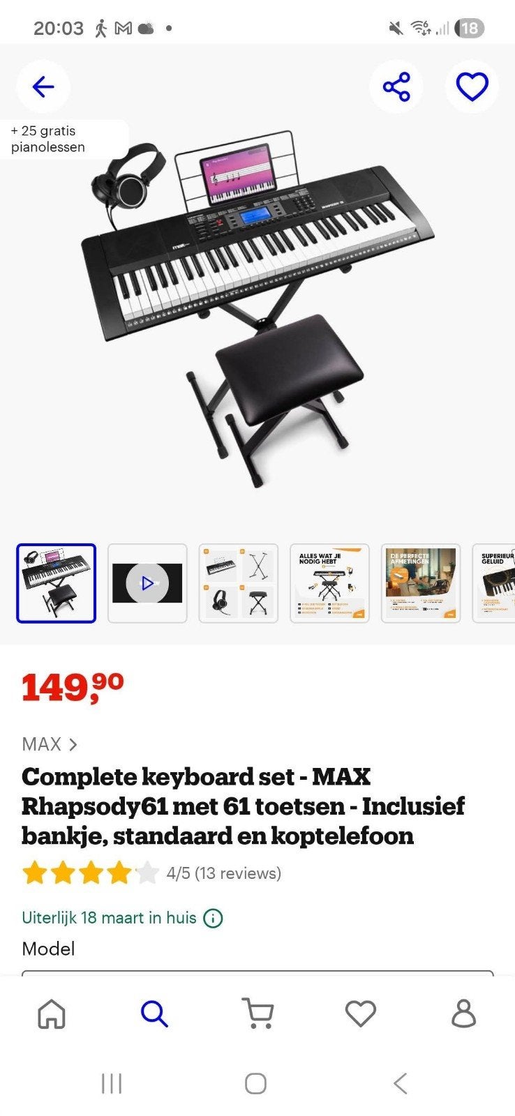 Keyboard, Muziek en Instrumenten, Ophalen, Zo goed als nieuw