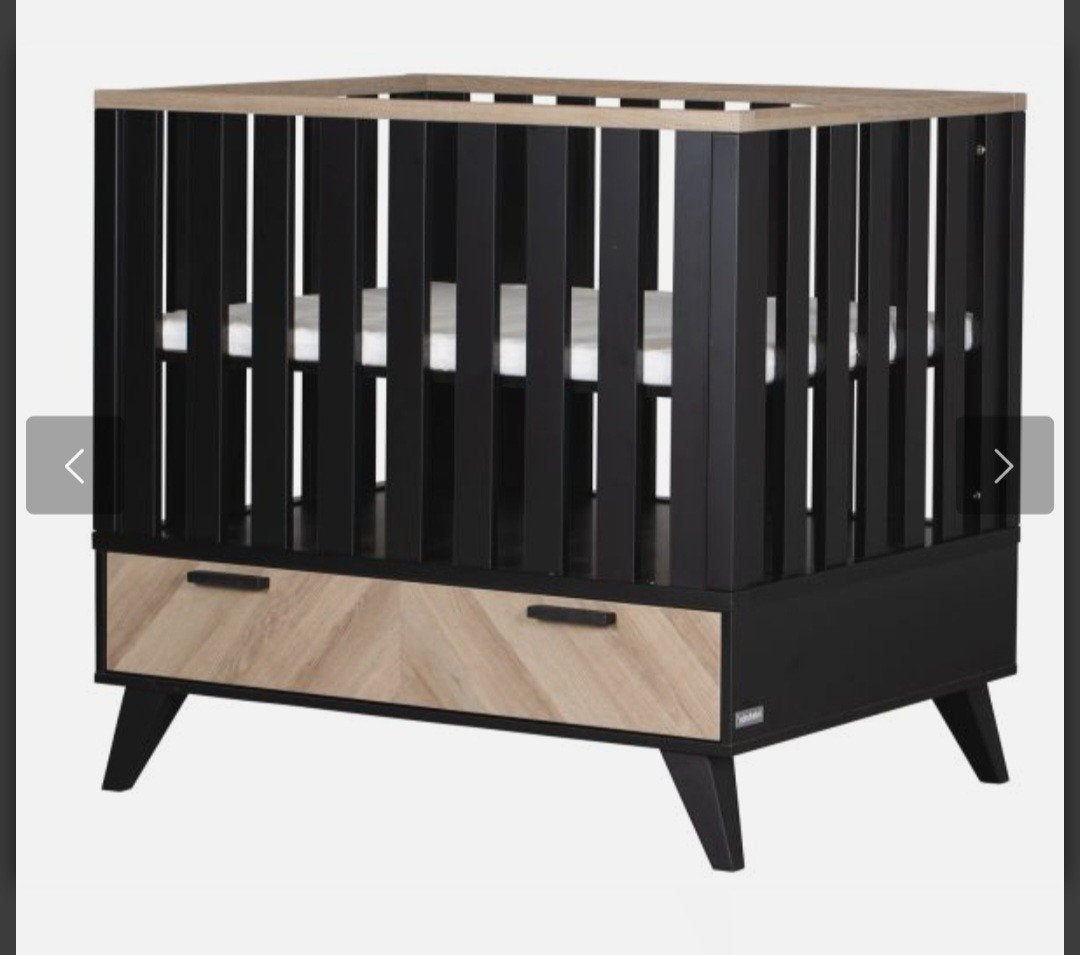 Interbaby Box Met Lade Lancaster Zwart / Visgraatmotief, Kinderen en Baby's, Babyparken, Ophalen, Zo goed als nieuw, Rechthoekig