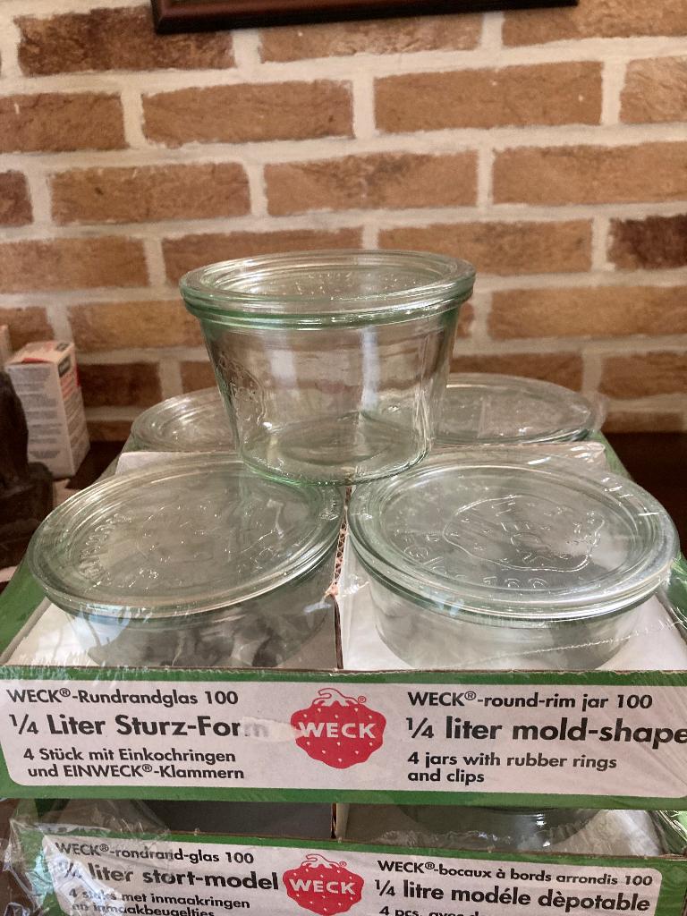 Pots WECK 1/4L, 12 pièces, neufs, Enlèvement, Neuf, Verre, Casserole, Bidon ou Boîte