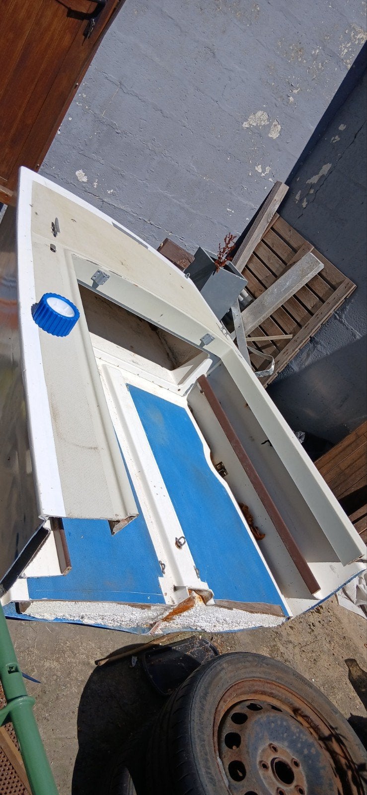 Achterkant van een rubberboot, Watersport en Boten, Motorboten en Motorjachten, Ophalen, Gebruikt, Polyester