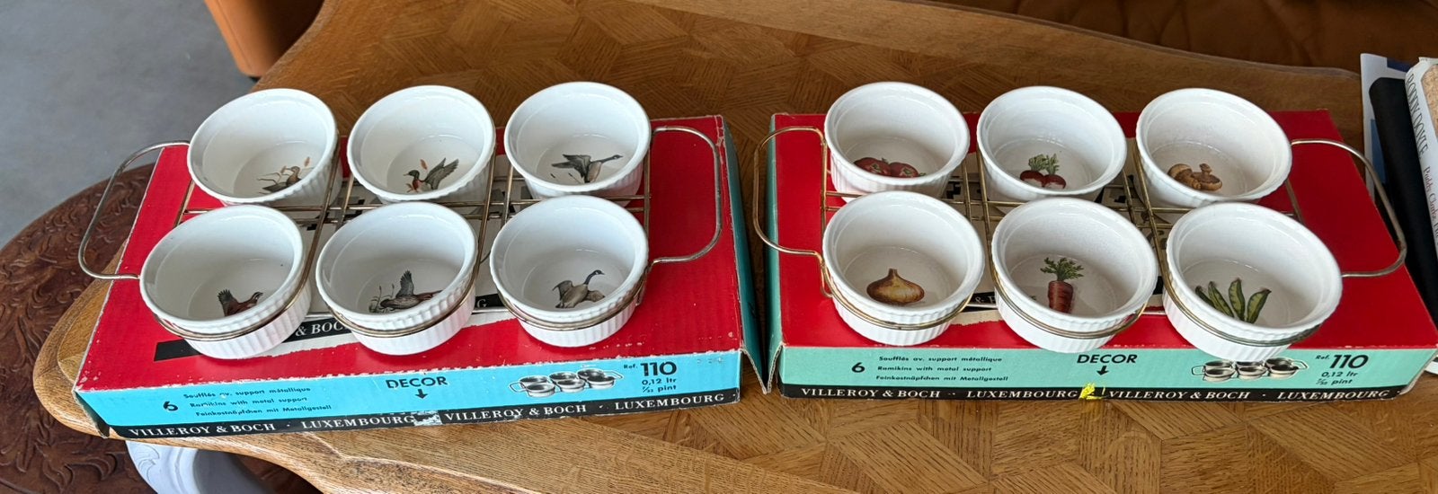 Villeroy&Boch 6 ovenschaaltjes in metalen rek., Ophalen of Verzenden