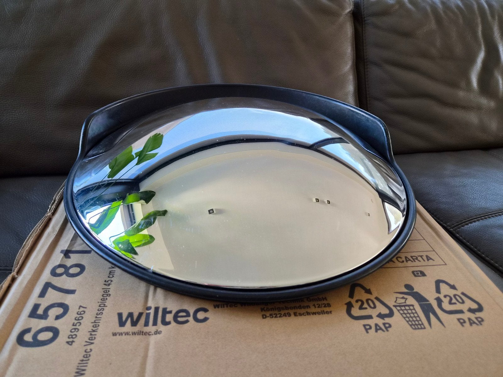 Verkeersspiegel zwart Ø45 cm, Ophalen