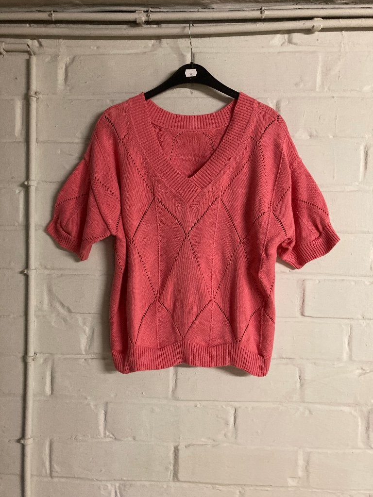 Roze trui met korte mouwen, Four Roses, 40, Maat 38/40 (M), Ophalen of Verzenden, Zo goed als nieuw, Roze