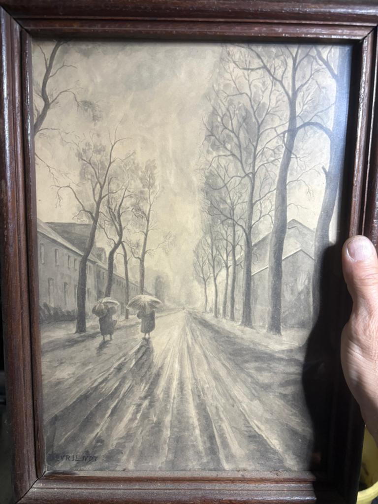 Belle aquarelle monochrome, Antiek en Kunst, Ophalen of Verzenden