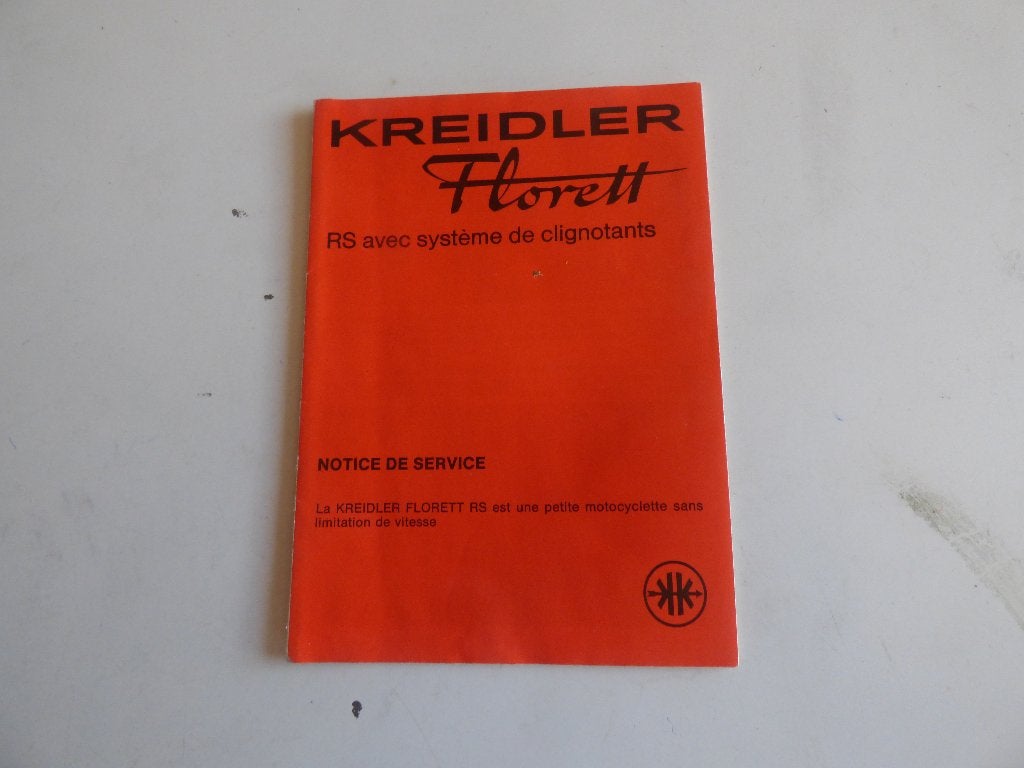 KREIDLER FLORETT RS GEBRUIKERSHANDLEIDING, Ophalen of Verzenden, Zo goed als nieuw