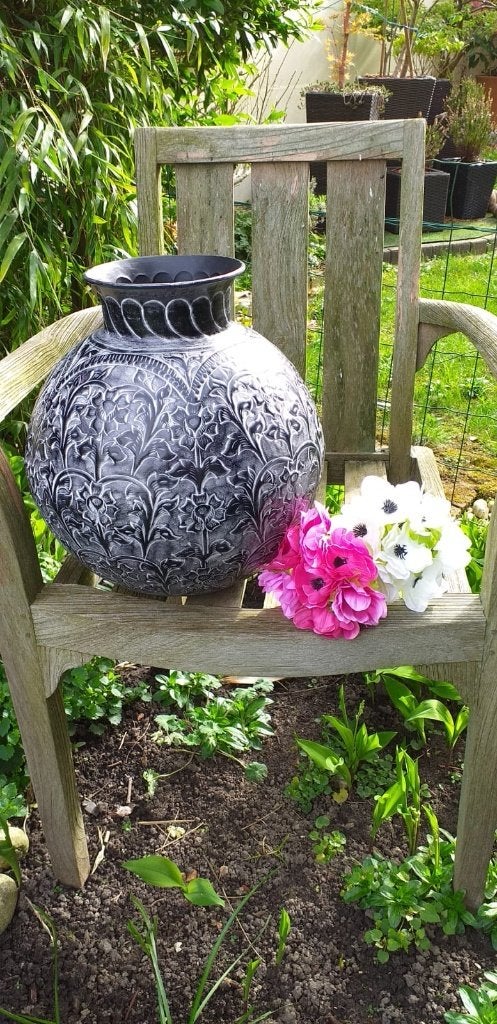 Metalen vaas, Neuf, Convient pour fleurs séchées, Enlèvement, Métal