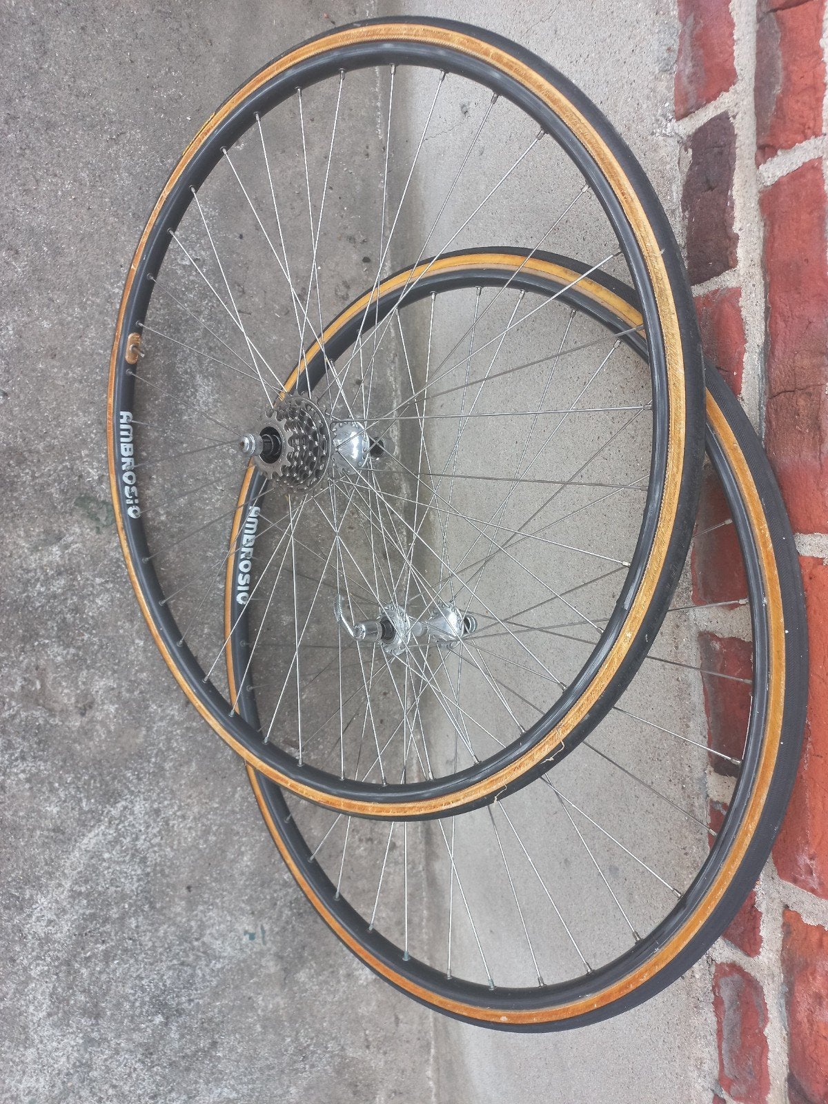 Retro koerswielen met tuben, Fietsen en Brommers, Fietsonderdelen, Gebruikt, Ambrosio, Aluminium, Racefiets