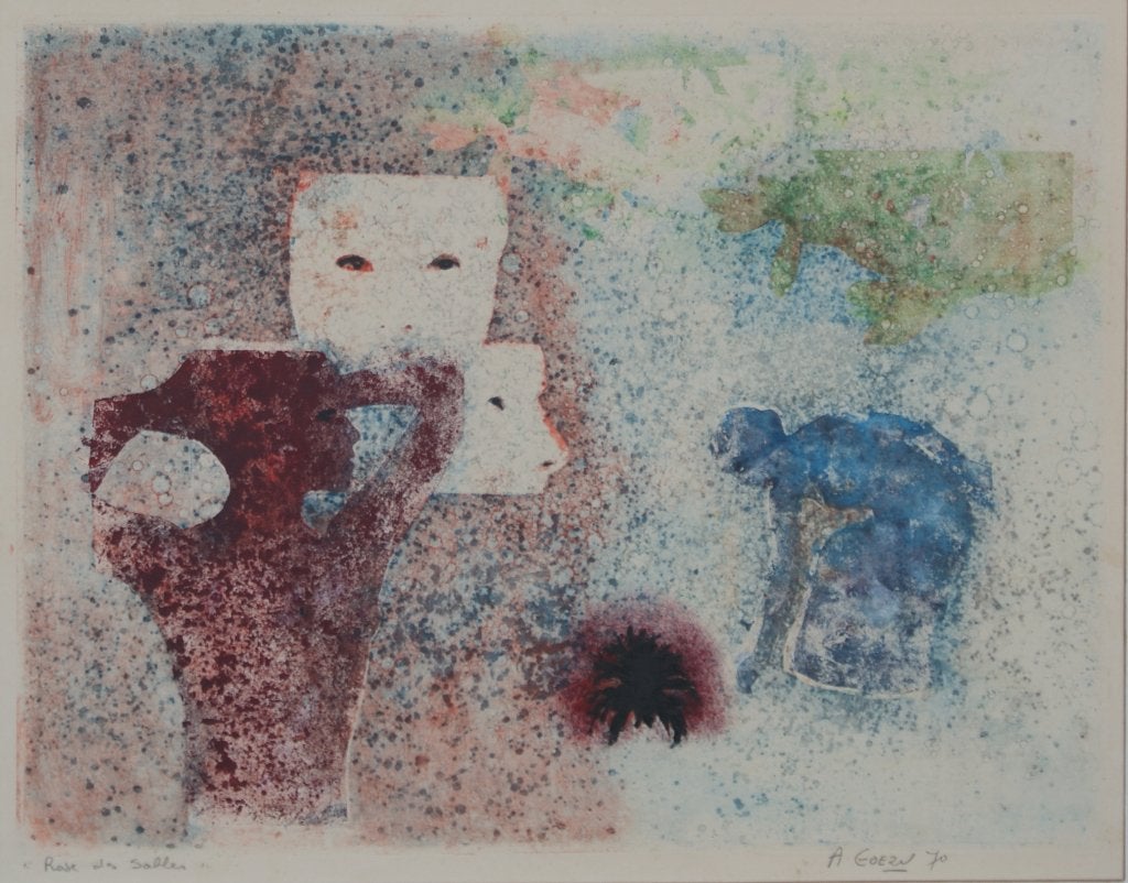 André Goezu (1938): Rose des Sables (85 x 72 cm), Enlèvement, Signé