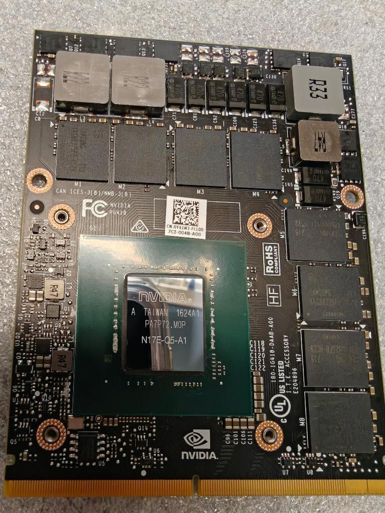 Carte graphique NVIDIA Quadro P5000 Mobile MXM 16 Go Dell/HP, Enlèvement, Comme neuf, GDDR5, Nvidia