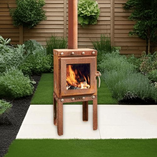 Poêle d'extérieur Piquia Corten en acier/rouille, Jardin & Terrasse, Foyers de jardin, Neuf, Enlèvement ou Envoi